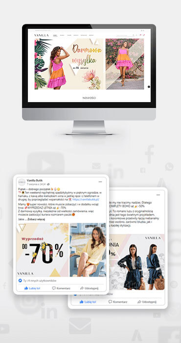 Media społecznościowe - Vanilla Butik